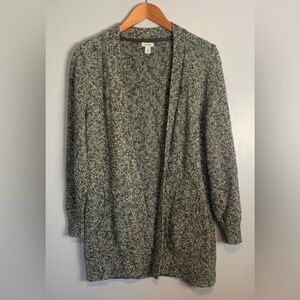 L.L. Bean Women's  Open Cardigan Sweater Green Petite Med